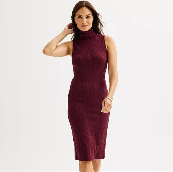 Nine West Dresses & Skirts - Nine West Burgundy Sleeveless Midi Dress